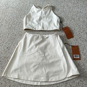 Girlfriend collective sports bra and skirt set